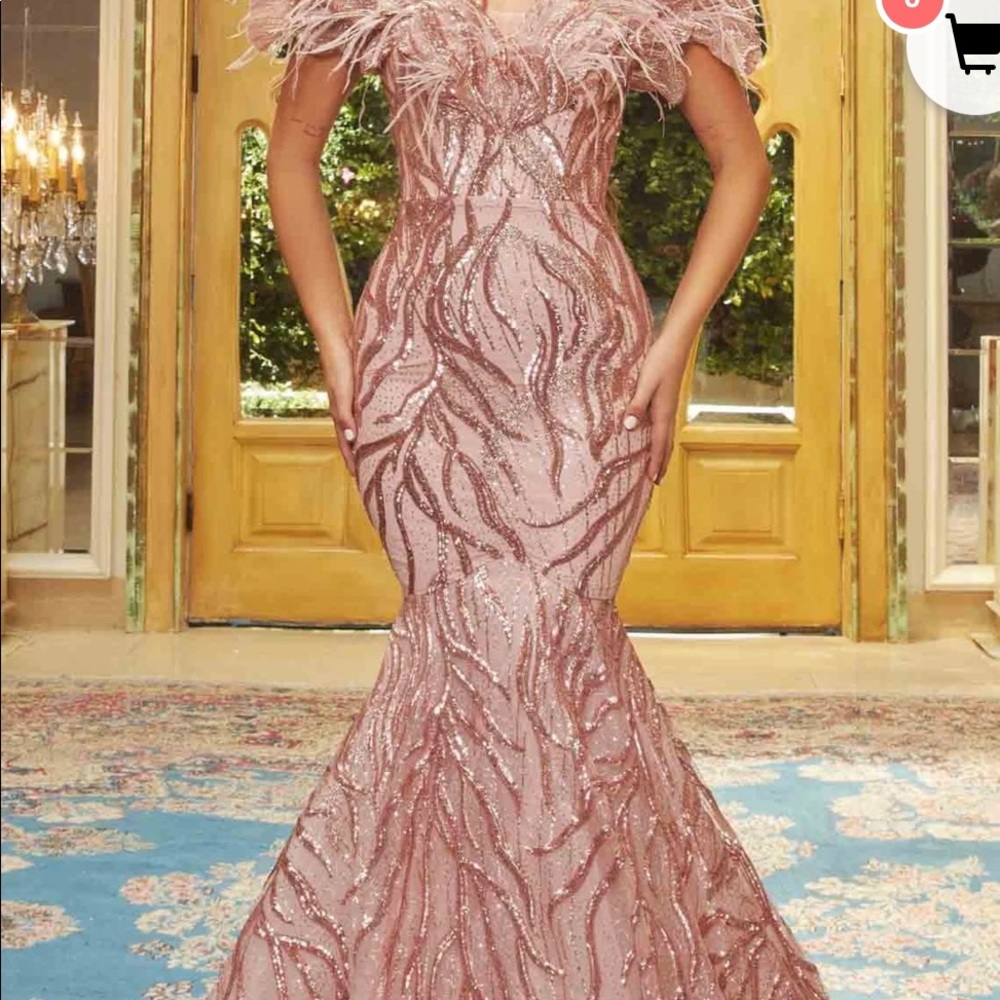 Portia and Scarlett gorgeous mermaid style Rose Gold color size 8 worn once!!